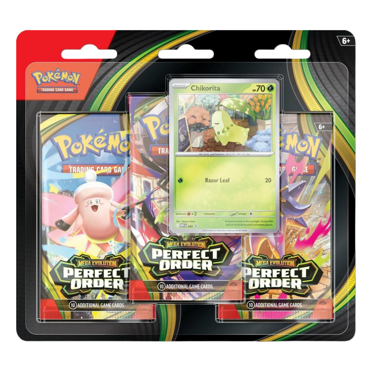 Pokémon TCG Perfect Order Chikorita 3-pack blister
