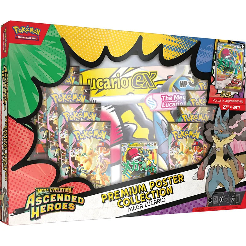Pokémon TCG: Mega Evolution—Ascended Heroes Premium Poster Collection—Mega Lucario box