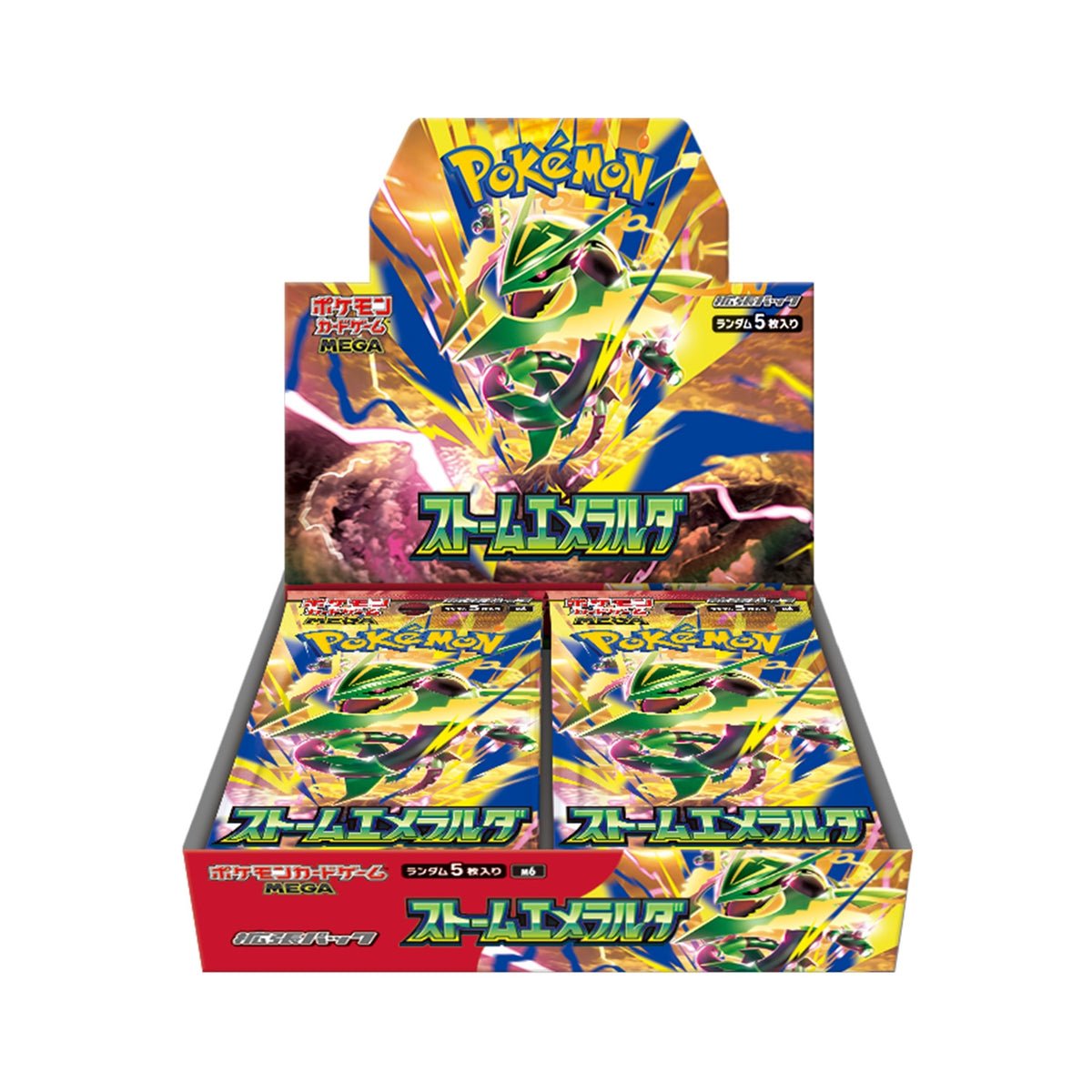 Japanese Pokémon TCG Storm Emeralda booster box, set M6, featuring Mega Rayquaza ex