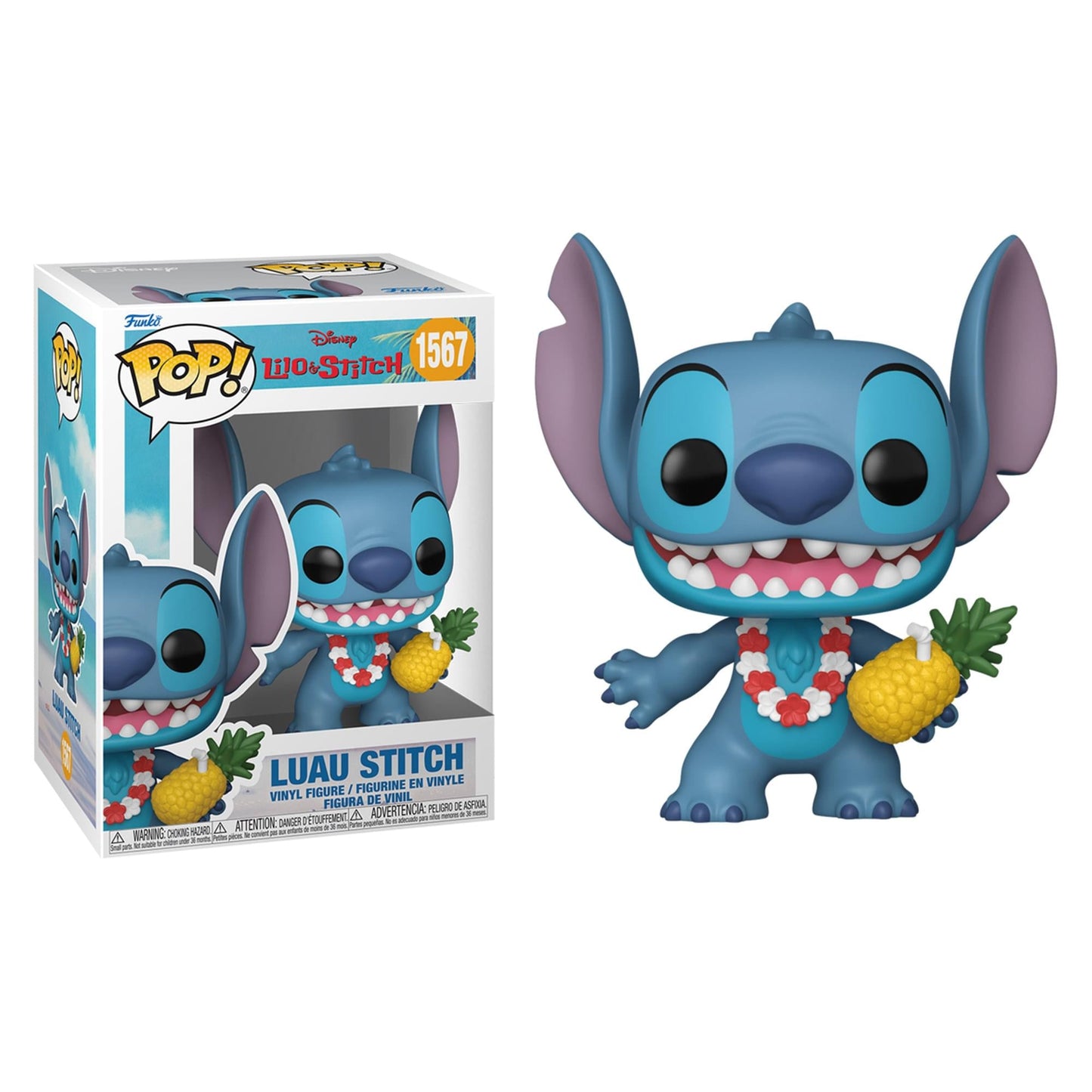 Funko Pop! Vinyl Disney Lilo & Stitch Luau Stitch #1567 in Funko window display box
