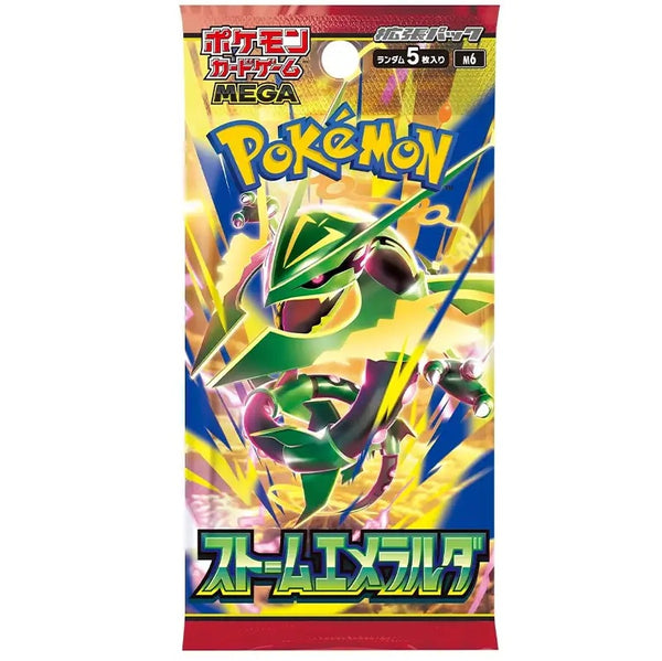 Japanese Pokémon TCG Storm Emeralda booster pack, set M6, featuring Mega Rayquaza