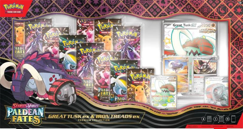 Pokémon TCG Paldean Fates Great Tusk ex & Iron Treads ex Premium Collection box