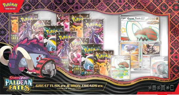 Pokémon TCG Paldean Fates Great Tusk ex & Iron Treads ex Premium Collection box